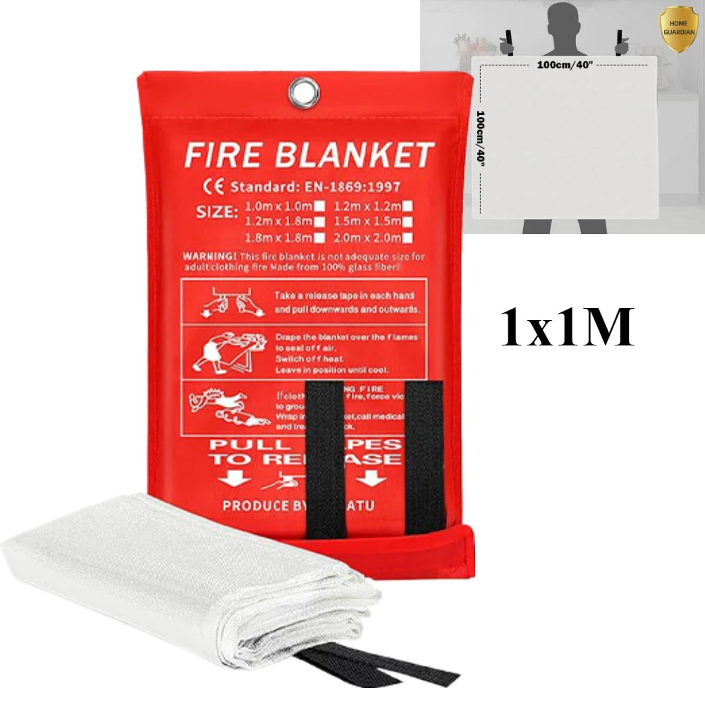 Fire Blanket – Emergency Heat & Flame Resistant Safety Cover (Kitchen, Home, Car, Camping)