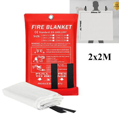 Fire Blanket – Emergency Heat & Flame Resistant Safety Cover (Kitchen, Home, Car, Camping)