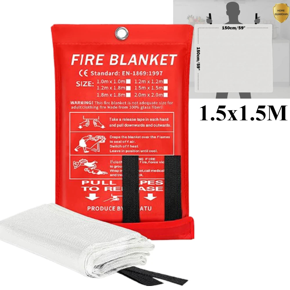 Fire Blanket – Emergency Heat & Flame Resistant Safety Cover (Kitchen, Home, Car, Camping)