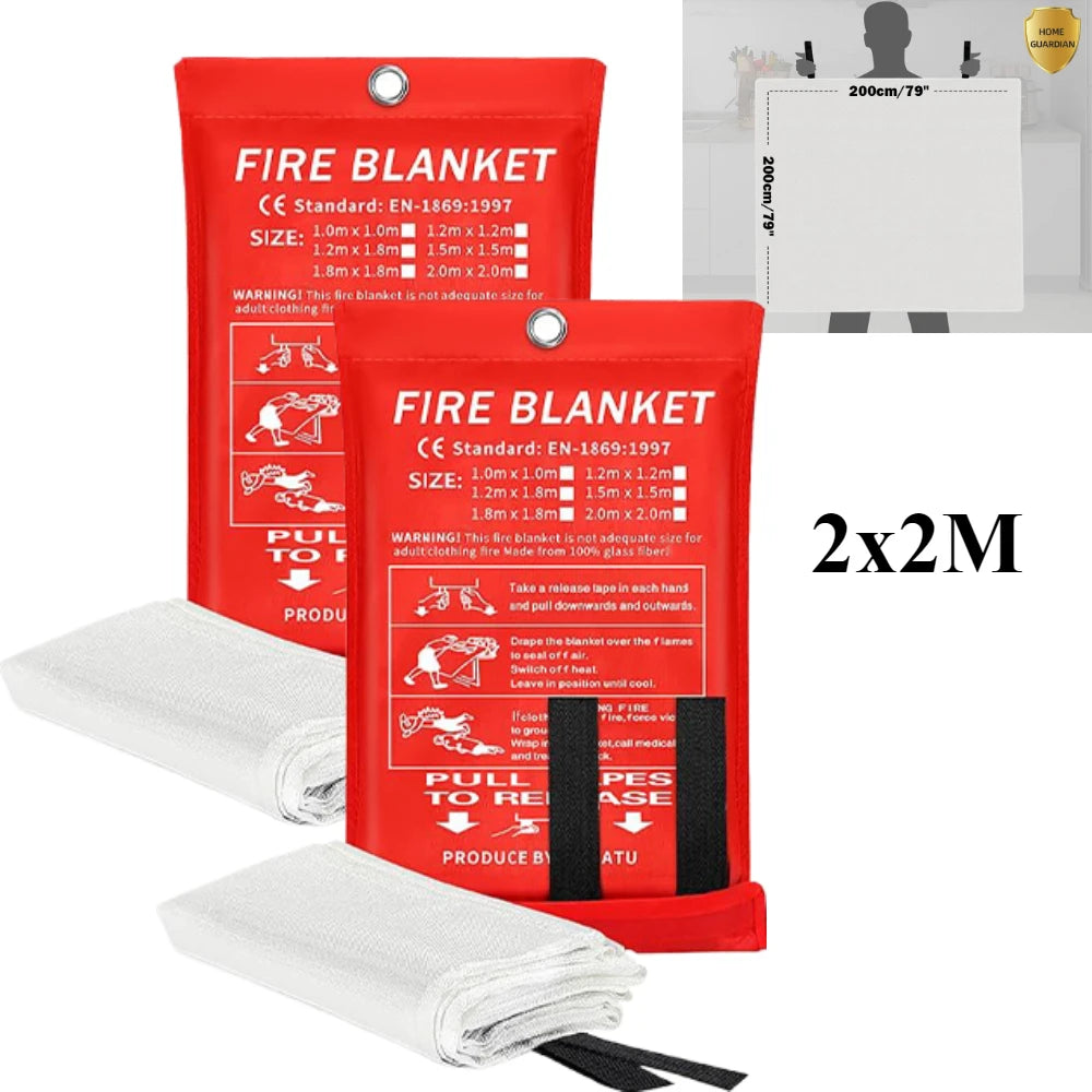 Fire Blanket – Emergency Heat & Flame Resistant Safety Cover (Kitchen, Home, Car, Camping)