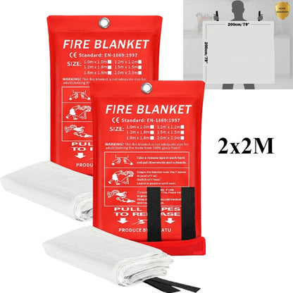Fire Blanket – Emergency Heat & Flame Resistant Safety Cover (Kitchen, Home, Car, Camping)