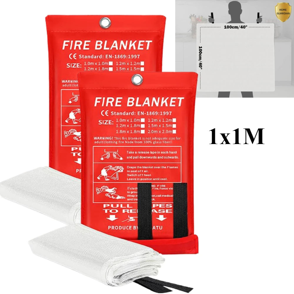Fire Blanket – Emergency Heat & Flame Resistant Safety Cover (Kitchen, Home, Car, Camping)
