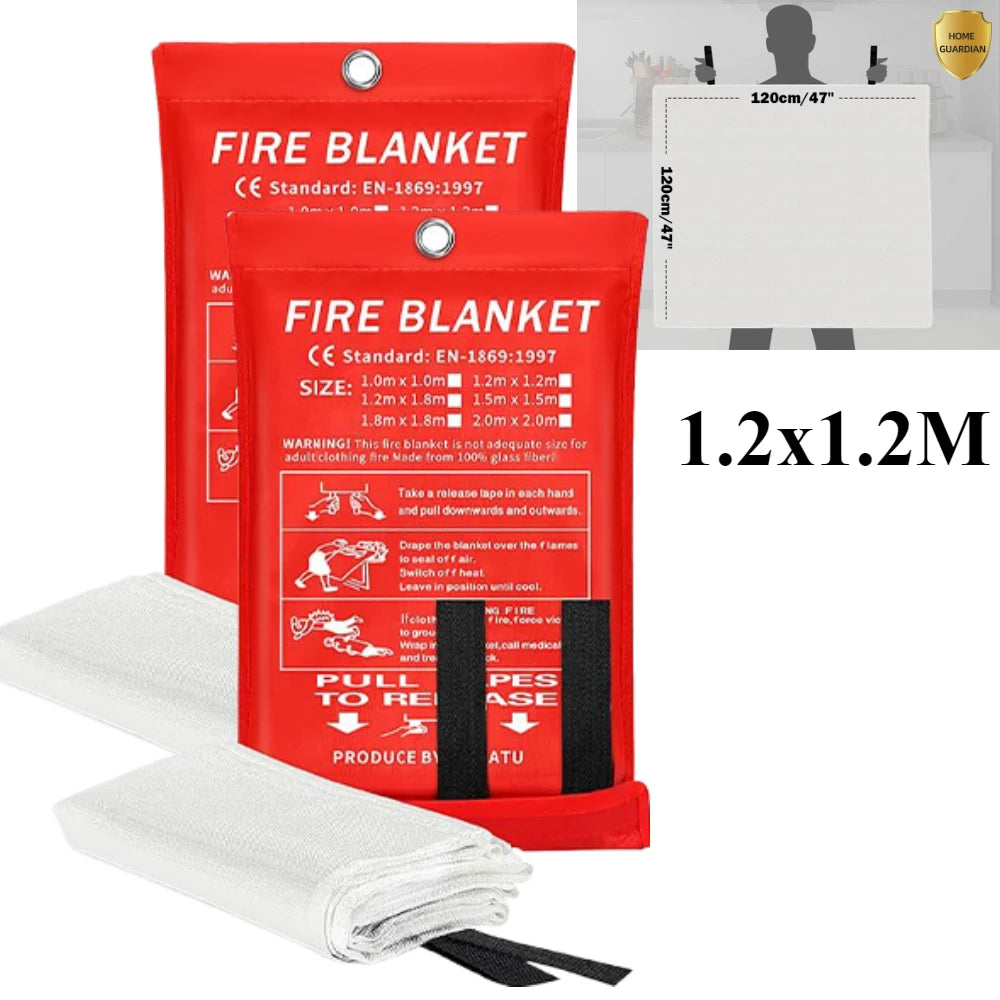 Fire Blanket – Emergency Heat & Flame Resistant Safety Cover (Kitchen, Home, Car, Camping)